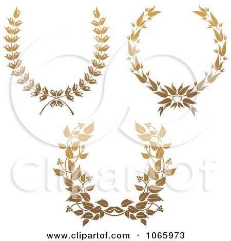 Clipart Gold Laurel Wreaths 1 - Royalty Free Vector Illustration by Vector Tradition SM