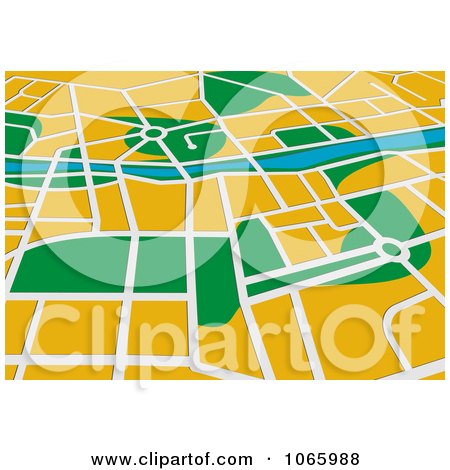 Clipart GPS Map 1 - Royalty Free Vector Illustration by Vector Tradition SM