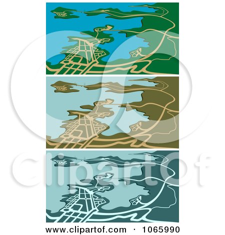 Clipart GPS Maps 2 - Royalty Free Vector Illustration by Vector Tradition SM