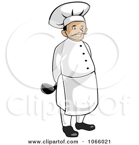 Clipart Chef Holding A Ladle - Royalty Free Vector Illustration by Vector Tradition SM