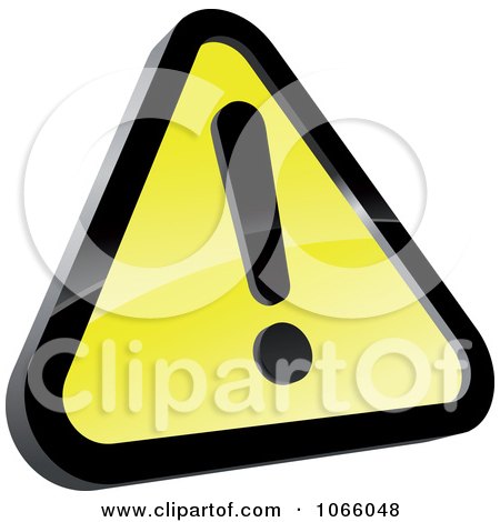 Clipart Yellow 3d Warning Sign - Royalty Free Vector Illustration by Vector Tradition SM