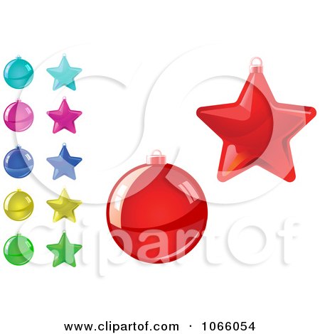 Clipart Colorful Christmas Ornaments - Royalty Free Vector Illustration by Vector Tradition SM