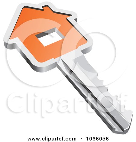 Clipart 3d Orange House Key - Royalty Free Vector Illustration by Vector Tradition SM