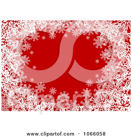 Clipart Red Background And Snowflake Frame - Royalty Free Vector Illustration by Vector Tradition SM