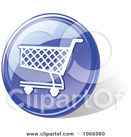 Clipart 3d Blue Shopping Cart Icon - Royalty Free Vector Illustration by Vector Tradition SM