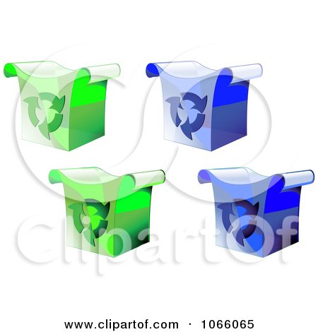 Clipart 3d Green And Blue Recycle Bins - Royalty Free Vector Illustration by Vector Tradition SM