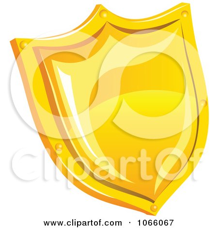 Clipart 3d Yellow Shield - Royalty Free Vector Illustration by Vector Tradition SM