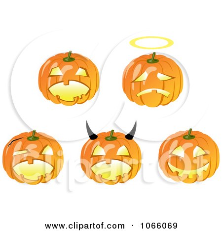Clipart Halloween Pumpkins - Royalty Free Vector Illustration by Vector Tradition SM