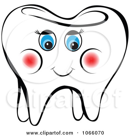 Clipart Happy Female Tooth 2 - Royalty Free Vector Illustration by Vector Tradition SM