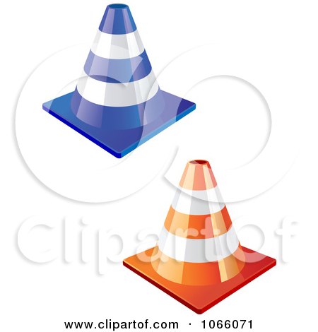Clipart 3d Construction Cones - Royalty Free Vector Illustration by Vector Tradition SM