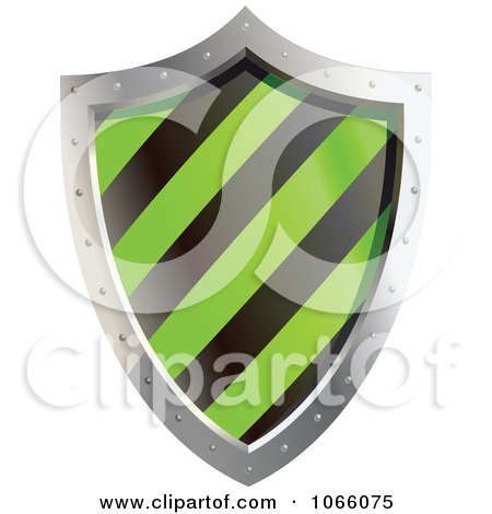 Clipart 3d Green And Black Shield - Royalty Free Vector Illustration by Vector Tradition SM