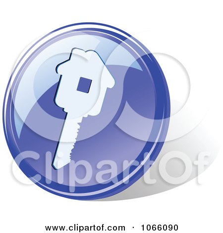 Clipart 3d Blue House Key Icon - Royalty Free Vector Illustration by Vector Tradition SM