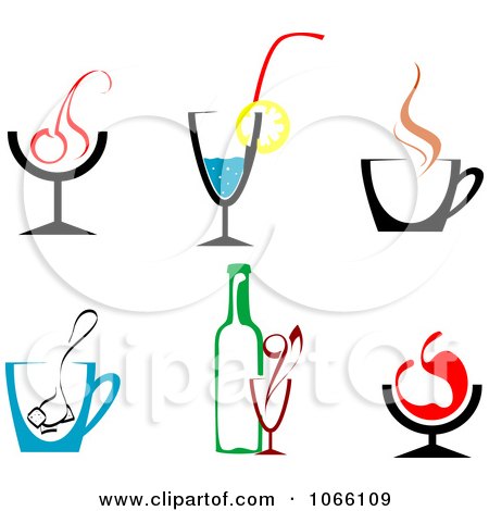Clipart Juices And Alcohol - Royalty Free Vector Illustration by Vector Tradition SM