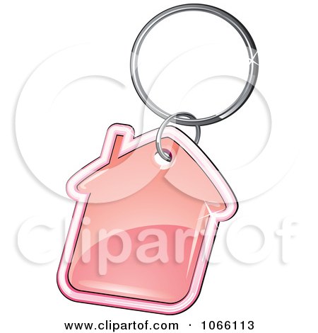 Clipart Pink House Key Ring - Royalty Free Vector Illustration by Vector Tradition SM