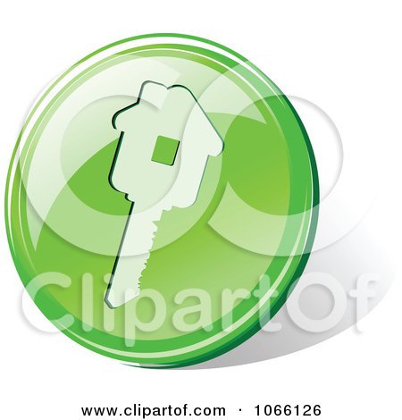 Clipart 3d Green House Key Icon - Royalty Free Vector Illustration by Vector Tradition SM