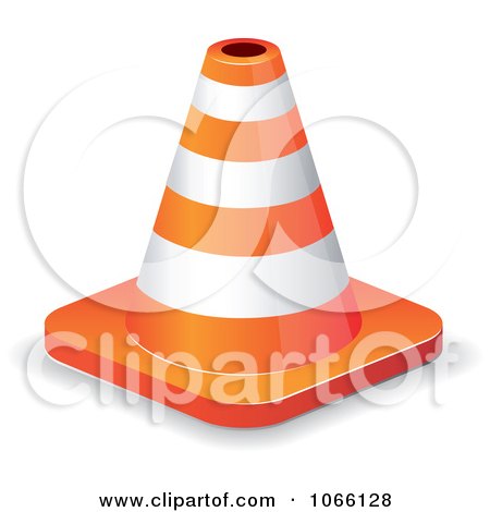 Clipart Orange Construction Cone - Royalty Free Vector Illustration by Vector Tradition SM