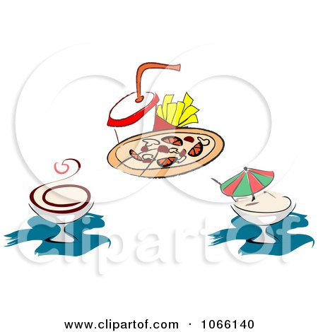 Clipart Cocktail And Pizza Icons - Royalty Free Vector Illustration by Vector Tradition SM