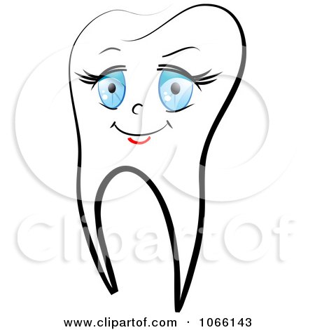 Clipart Happy Female Tooth 1 - Royalty Free Vector Illustration by Vector Tradition SM