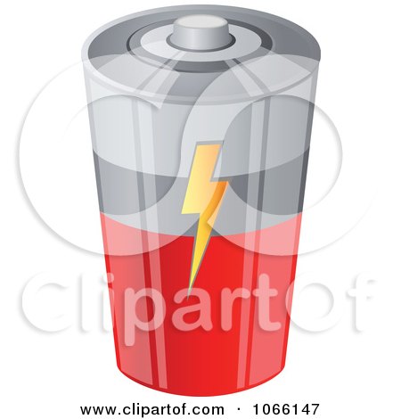 Clipart 3d Battery - Royalty Free Vector Illustration by Vector Tradition SM