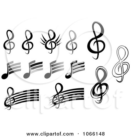 Clipart Music Notes - Royalty Free Vector Illustration by Vector Tradition SM