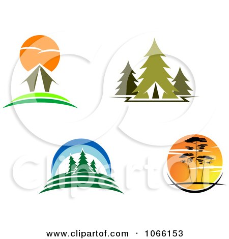 Clipart Cabin And Wilderness Scenes - Royalty Free Vector Illustration by Vector Tradition SM