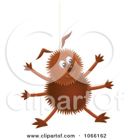 Clipart Happy Spider Hanging - Royalty Free Illustration by Alex Bannykh