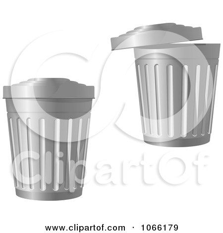 Clipart Metal Trash Bins - Royalty Free Vector Illustration by Vector Tradition SM