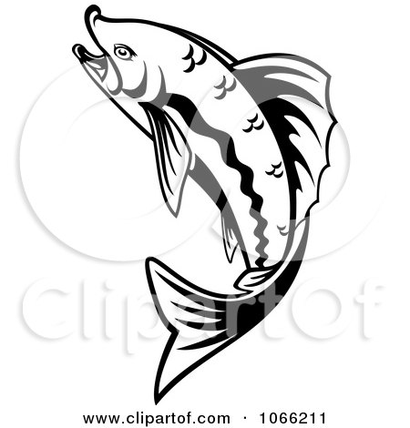 Clipart Black And White Trout 3 - Royalty Free Vector Illustration by Vector Tradition SM