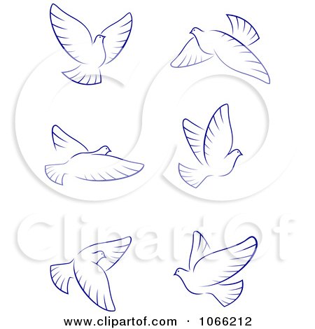 Clipart Flying Doves 2 - Royalty Free Vector Illustration by Vector Tradition SM