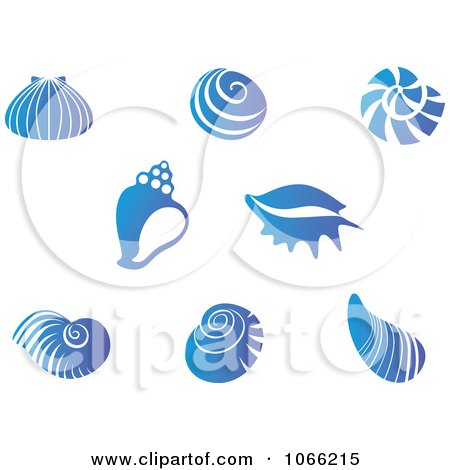 Clipart Blue Shell Logos 1 - Royalty Free Vector Illustration by Vector Tradition SM