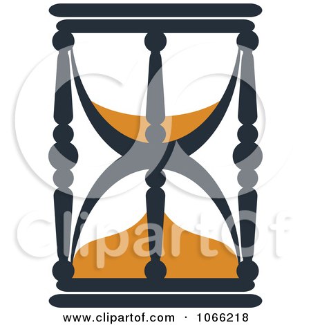 Clipart Orange And Black Hourglass 2 - Royalty Free Vector Illustration by Vector Tradition SM