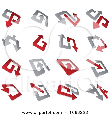 Clipart Red And Gray Arrow Designs - Royalty Free Vector Illustration by Vector Tradition SM