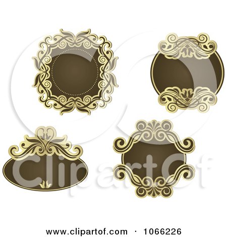 Clipart Ornate Vintage Frame Designs 1 - Royalty Free Vector Illustration by Vector Tradition SM