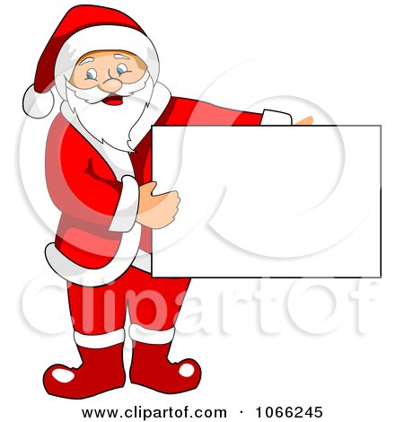 Clipart Santa Holding A Sign Board - Royalty Free Vector Illustration by Vector Tradition SM