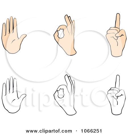 Clipart Sign Language Digital Collage 1 - Royalty Free Vector Illustration by Vector Tradition SM