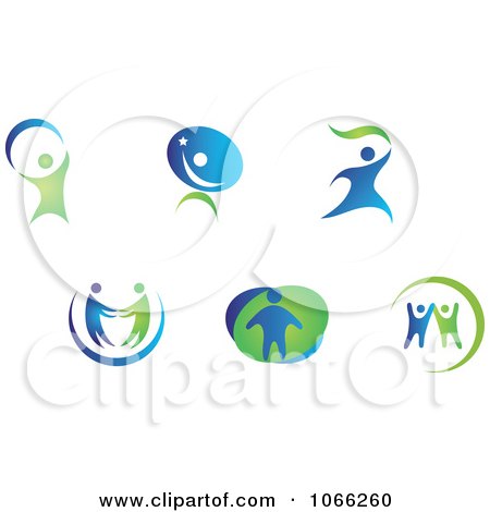 Clipart People Logos 3 - Royalty Free Vector Illustration by Vector Tradition SM