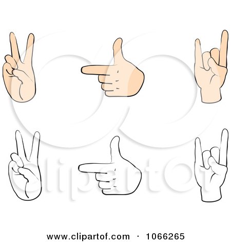 Clipart Sign Language Digital Collage 2 - Royalty Free Vector Illustration by Vector Tradition SM