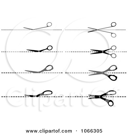 Clipart Cut Here Scissor Lines - Royalty Free Vector Illustration by Vector Tradition SM