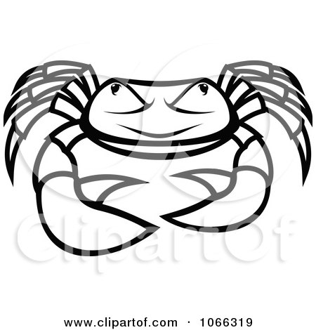 Clipart Outlined Grumpy Crab - Royalty Free Vector Illustration by Vector Tradition SM