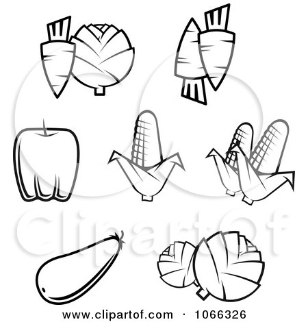 Clipart Black And White Food Icons 9 - Royalty Free Vector Illustration by Vector Tradition SM