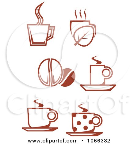 Clipart Brown Coffee Icons - Royalty Free Vector Illustration by Vector Tradition SM