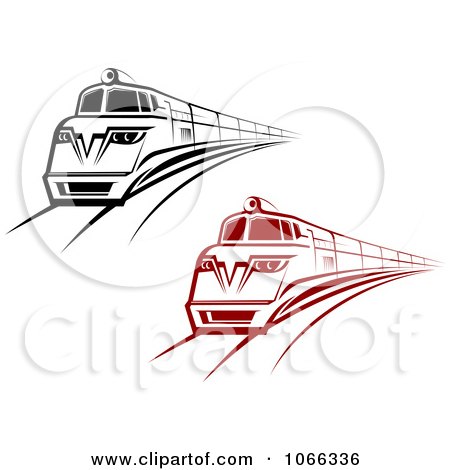 Clipart Red And Black Trains - Royalty Free Vector Illustration by Vector Tradition SM