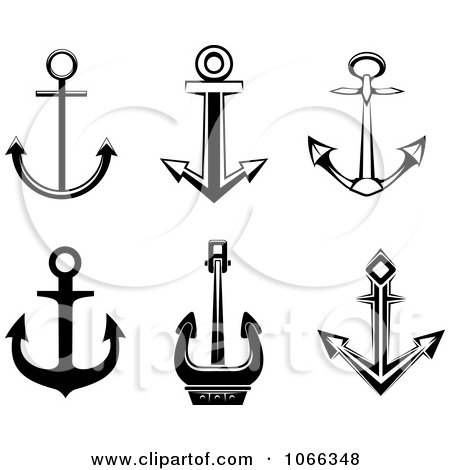 Clipart Anchors 6 - Royalty Free Vector Illustration by Vector Tradition SM