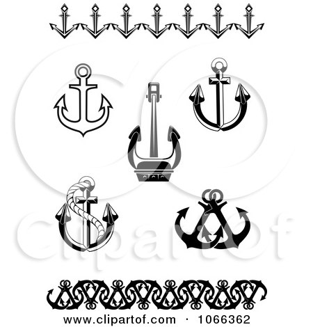 Clipart Anchors 5 - Royalty Free Vector Illustration by Vector Tradition SM
