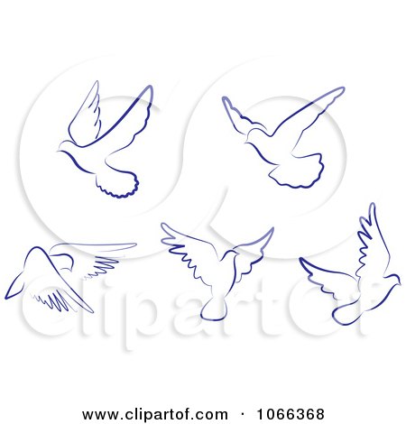 Clipart Flying Doves 1 - Royalty Free Vector Illustration by Vector Tradition SM