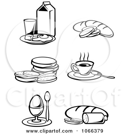 Clipart Black And White Food Icons 1 - Royalty Free Vector Illustration by Vector Tradition SM