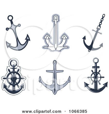Clipart Anchors 4 - Royalty Free Vector Illustration by Vector Tradition SM