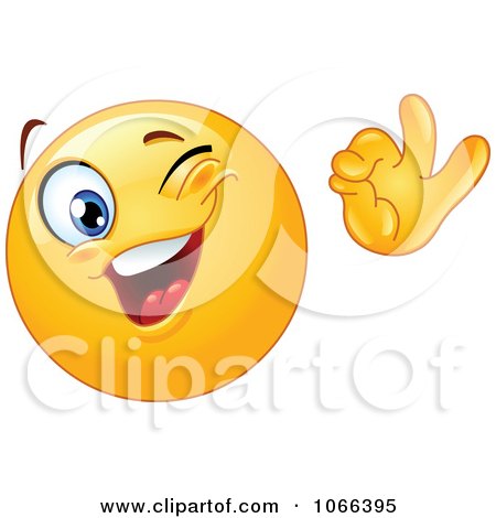 Clipart Winking OK Emoticon - Royalty Free Vector Illustration by yayayoyo