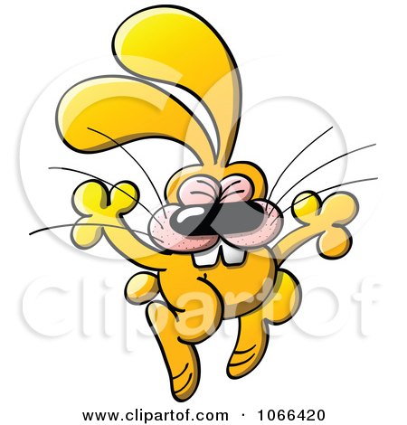 Clipart Excited Rabbit Jumping - Royalty Free Vector Illustration by Zooco