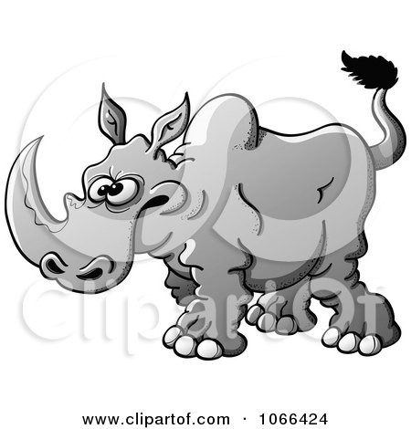 Clipart Peeved Rhino - Royalty Free Vector Illustration by Zooco